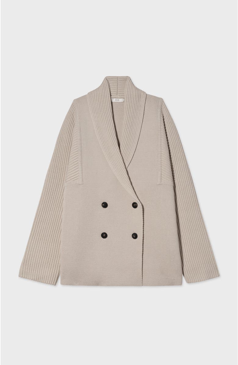 CO Double Breasted Cardigan in Cotton Knit, Alternate, color, 