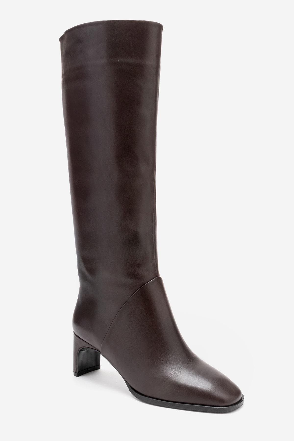 Taly Leather Block Heel Knee High Boot, Alternate, color, Brown