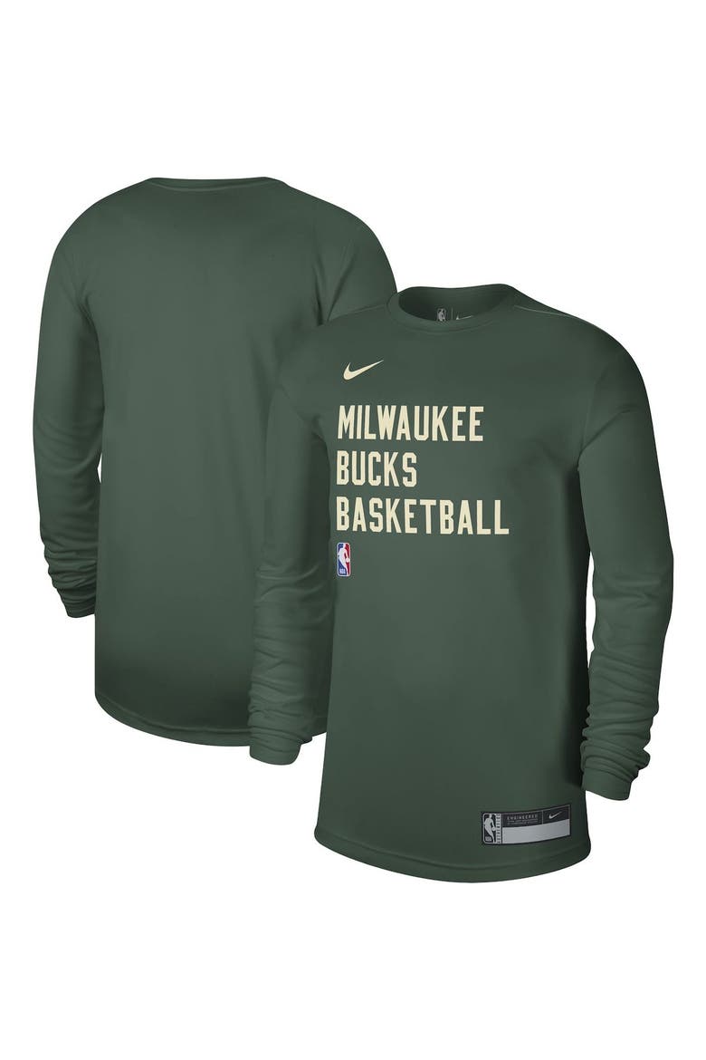 Unisex Nike Hunter Green Milwaukee Bucks 2023/24 Legend On-Court Practice Long Sleeve T-Shirt, Main, color, Hunter Green