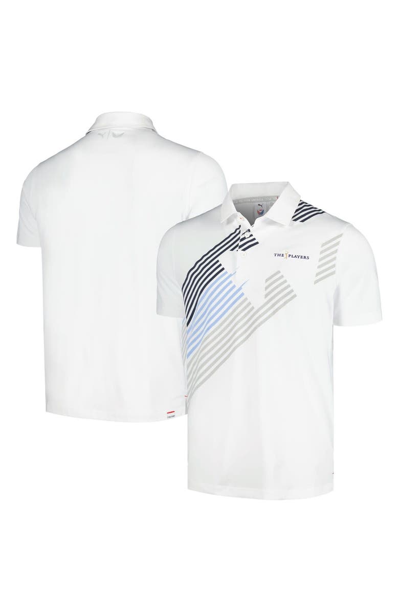 PUMA Men's Puma White THE PLAYERS Volition Jet Polo, Main, color,