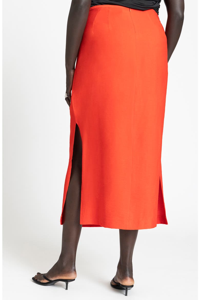 Slit Hem Midi Skirt, Alternate, color, ORANGE