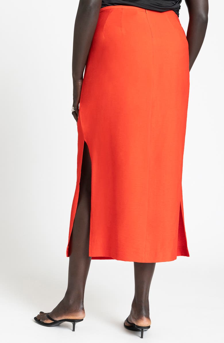 ELOQUII Slit Hem Midi Skirt, Alternate, color,