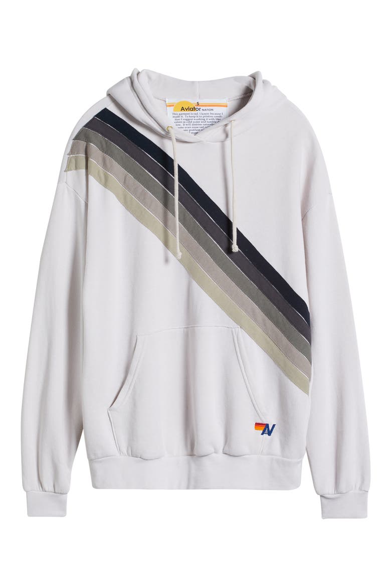Cross Stripe Hoodie, Alternate, color, DOVE GREY/ GREY