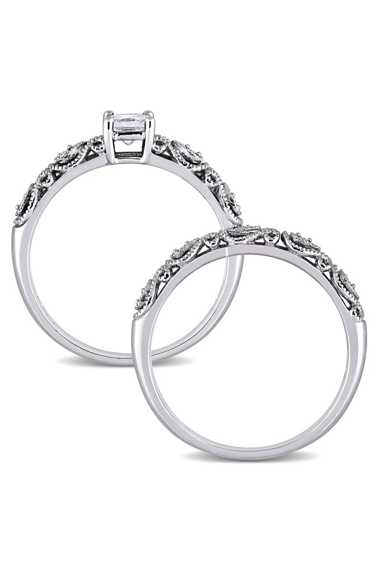 1/3 CTW Diamond Princess Bridal Ring Set 10k, Alternate, color, 10k White Gold