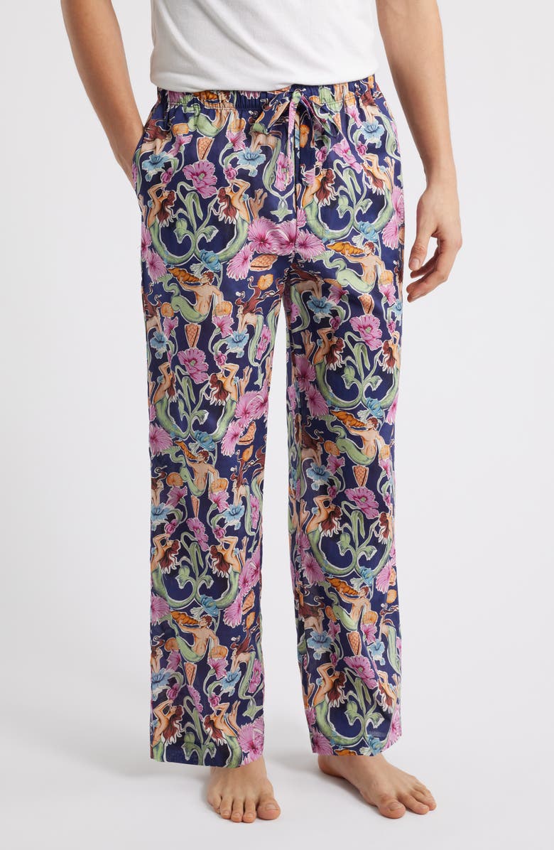 The Lazy Poet Drew Calypso Pajama Pants, Main, color, Blue