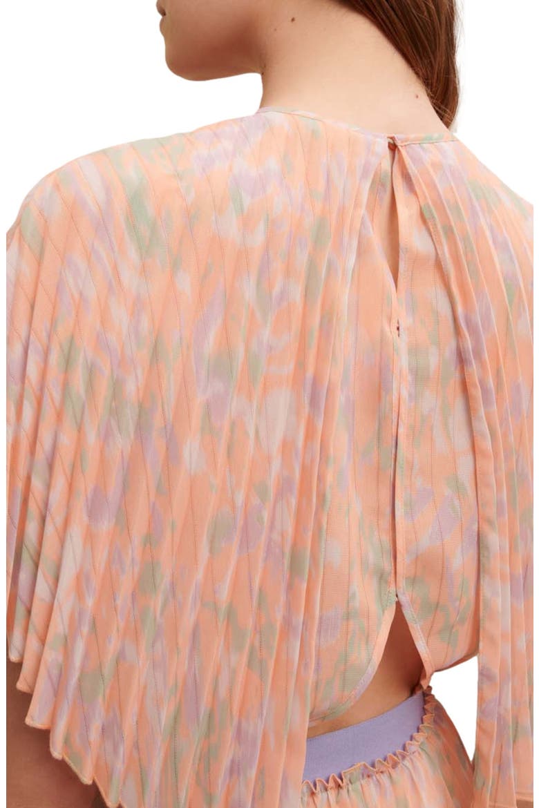Isisa Pleat Dress, Alternate, color, IMPRIME CAMOUFLAGE ORANGE