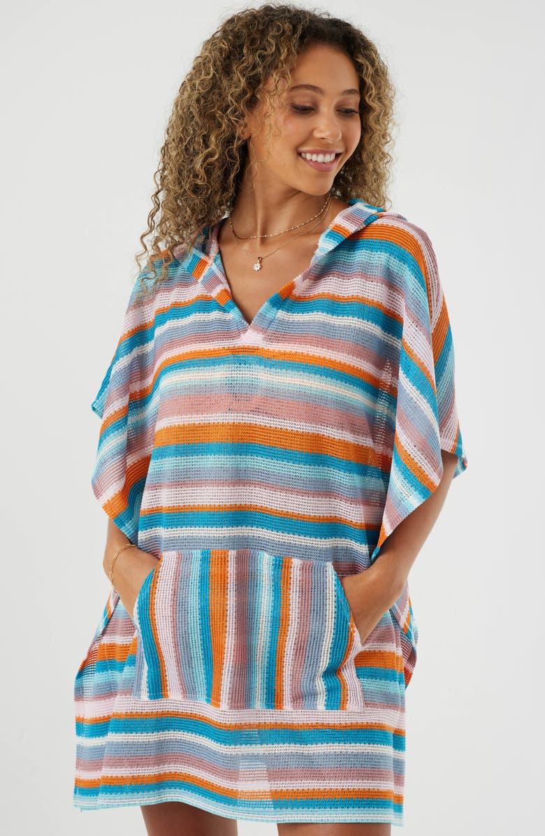 Roxy Salty Soul Beach Poncho, Alternate, color, Multi Stripe