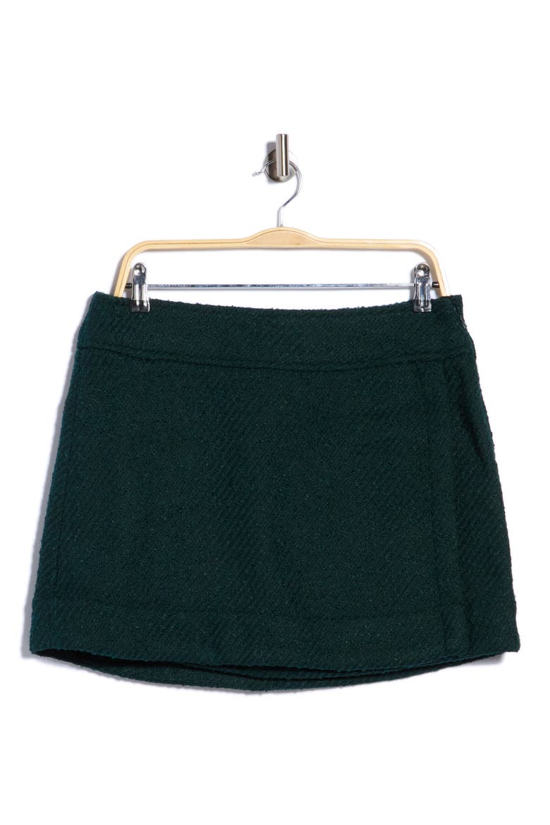 Bouclé Holiday Miniskirt, Main, color, GREEN PONDEROSA