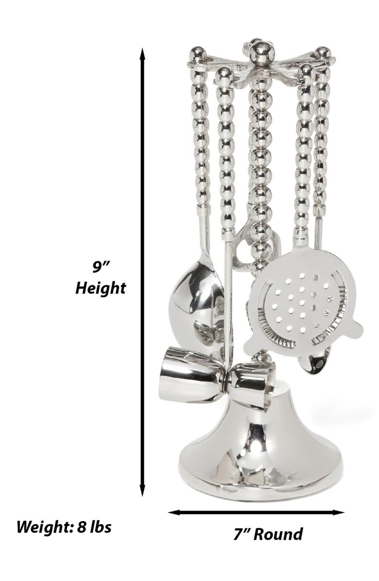 ROSELLI TRADING COMPANY Pearl 6-Piece Bar Tool Set, Alternate, color, Silver