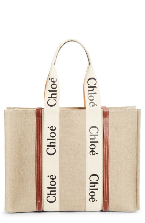 Large Woody Linen Tote