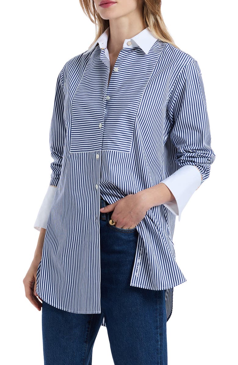 Robert Graham Maude Long Sleeve Shirt, Alternate, color, Navy