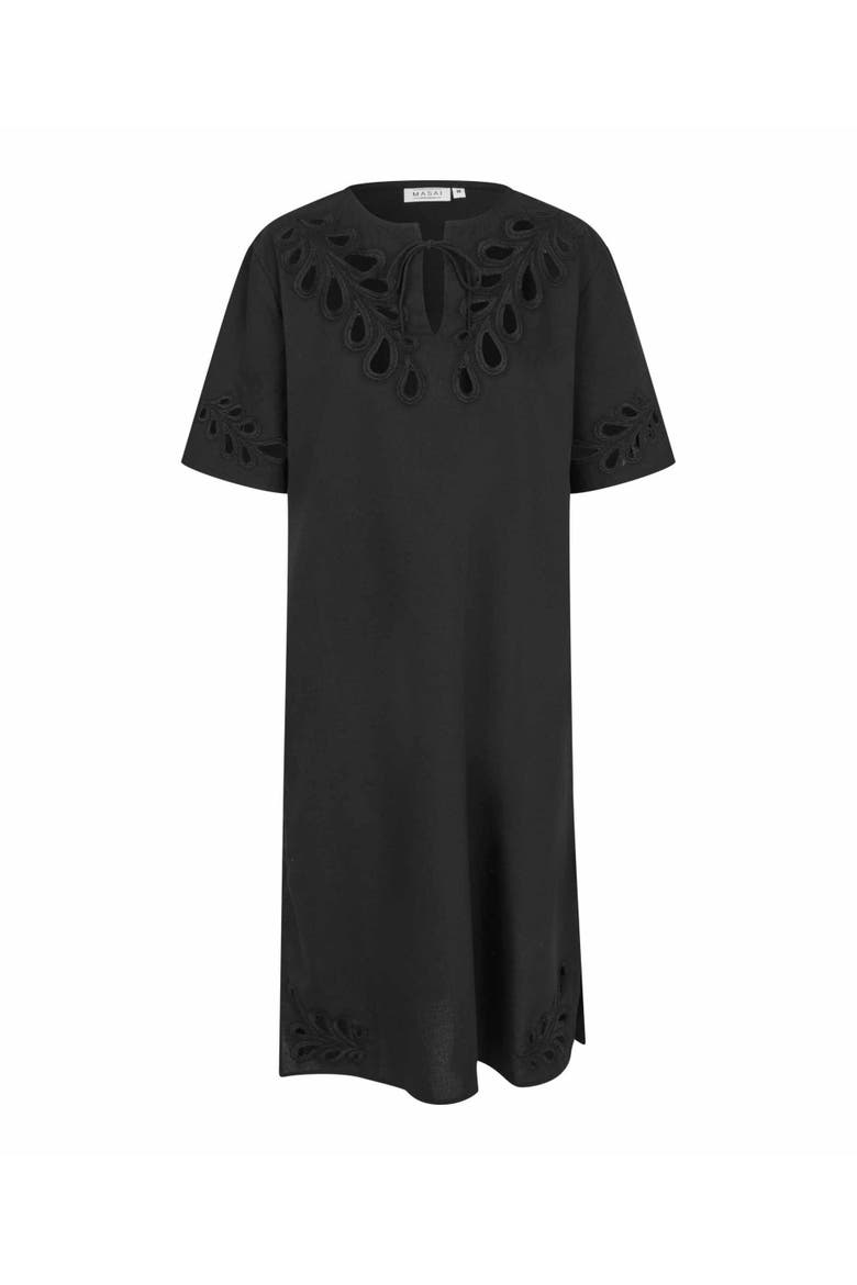 MaNoretta Cutwork Detail Dress, Alternate, color, Black