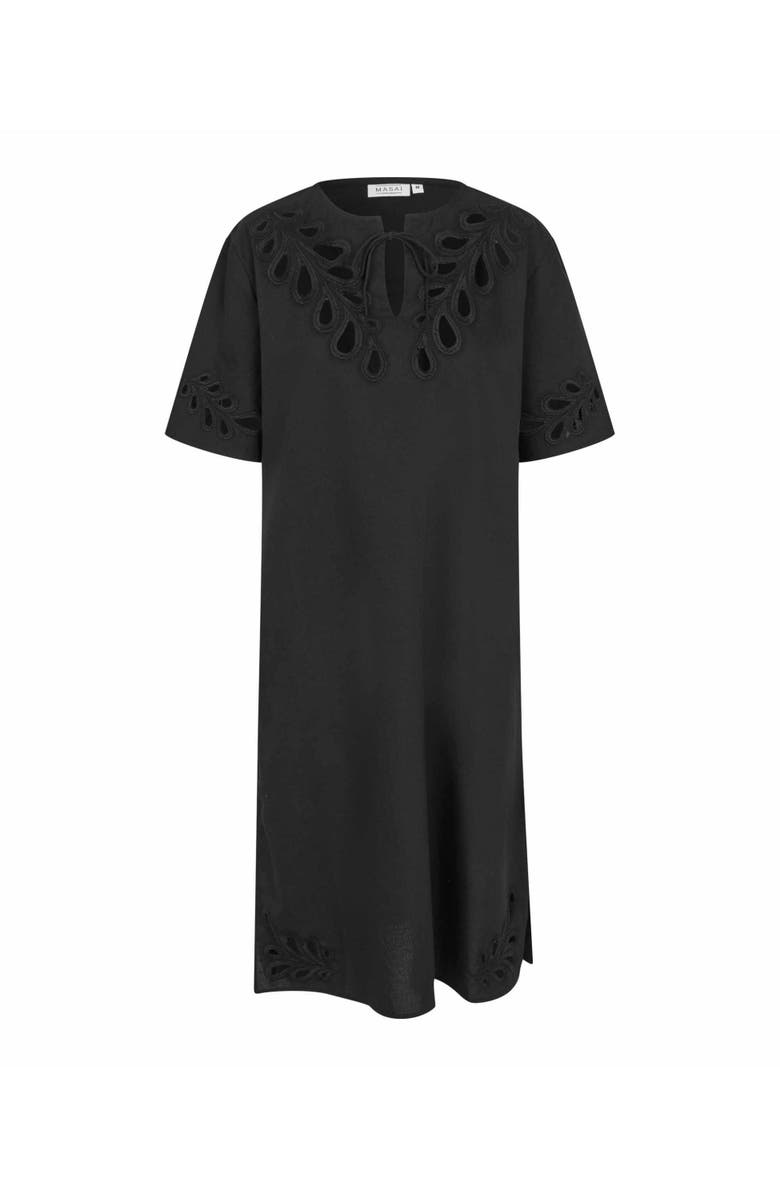 Masai Copenhagen MaNoretta Cutwork Detail Dress, Alternate, color, Black