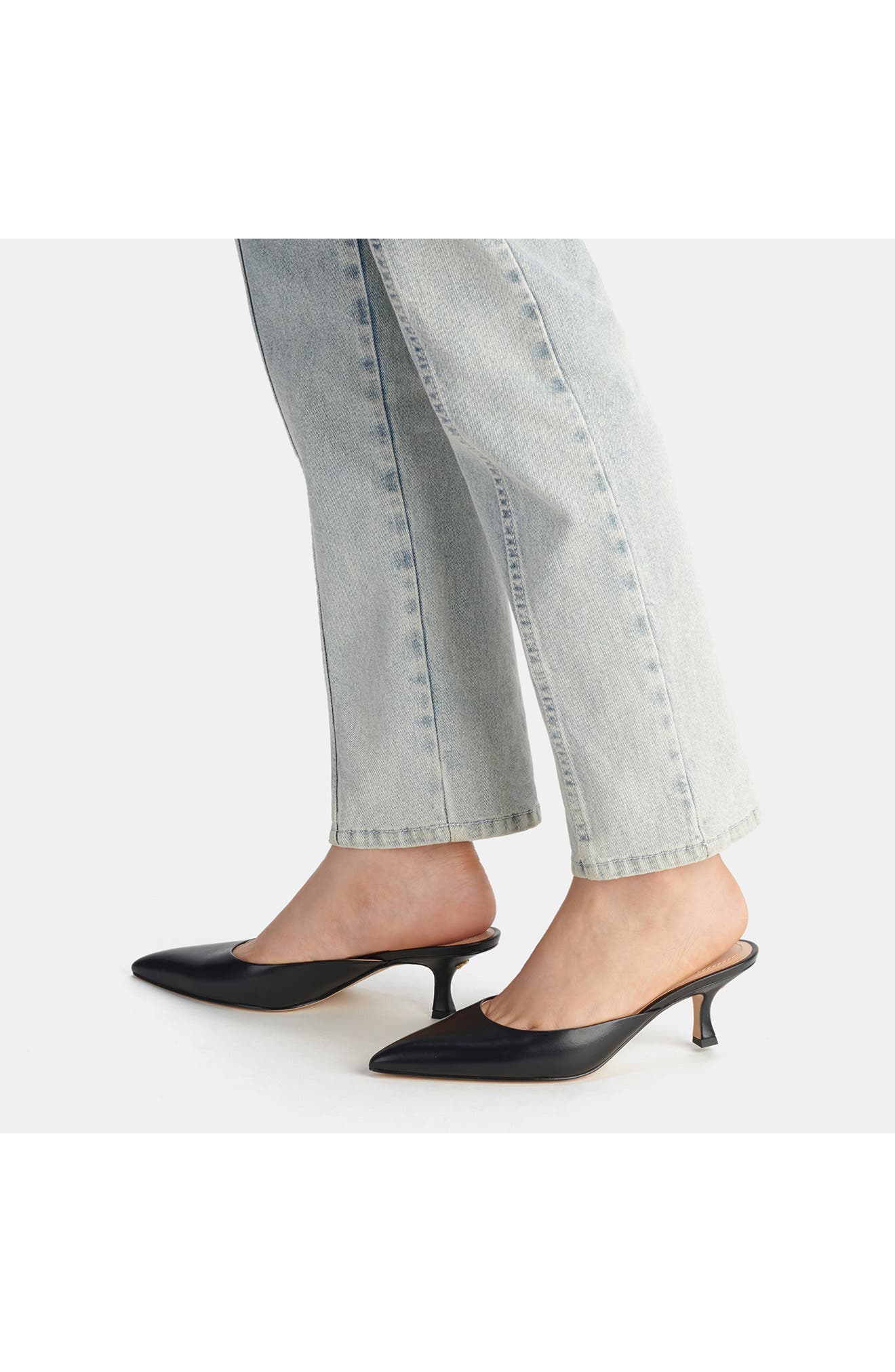 Renn Kitten Heel Mule, Alternate, color, BLACK