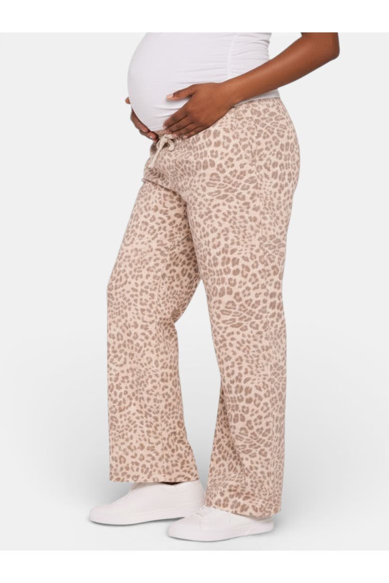 Under the Belly Tie Waist Denim Wide Leg Pant, Alternate, color, Cheetah Print