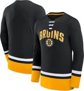 FANATICS Men's Fanatics Branded Black Boston Bruins Back Pass Lace-Up Long Sleeve T-Shirt