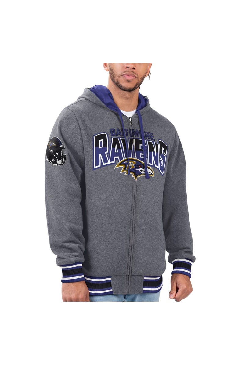 G-III SPORTS BY CARL BANKS Men's G-III Sports by Carl Banks Purple/Black Baltimore Ravens Commemorative Reversible Full-Zip Jacket, Alternate, color, 