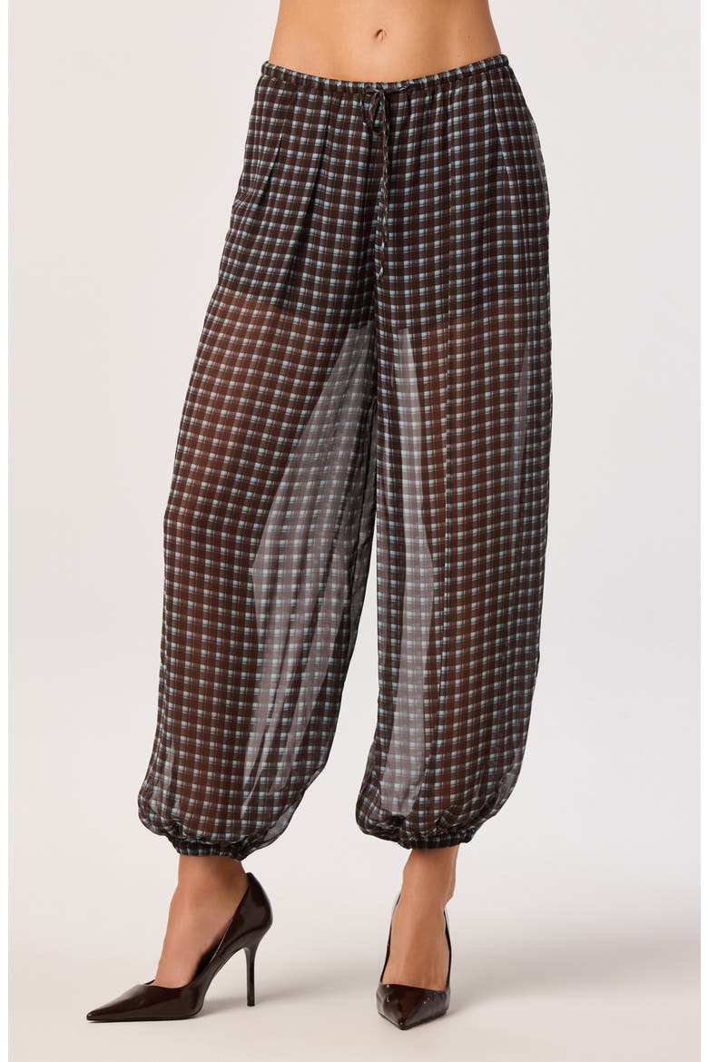Airen Plaid Ankle Pants, Alternate, color, BROWN BLUE PLAID