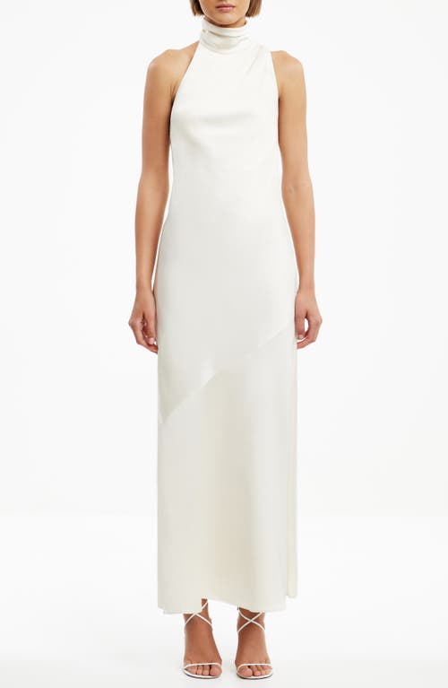 Significant Other Nadia One-shoulder Satin Cocktail Dress In White
