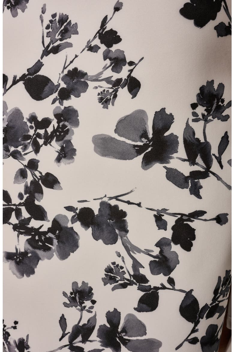 One Shoulder Floral Print Dress, Alternate, color, CREAM/BLACK MULTI