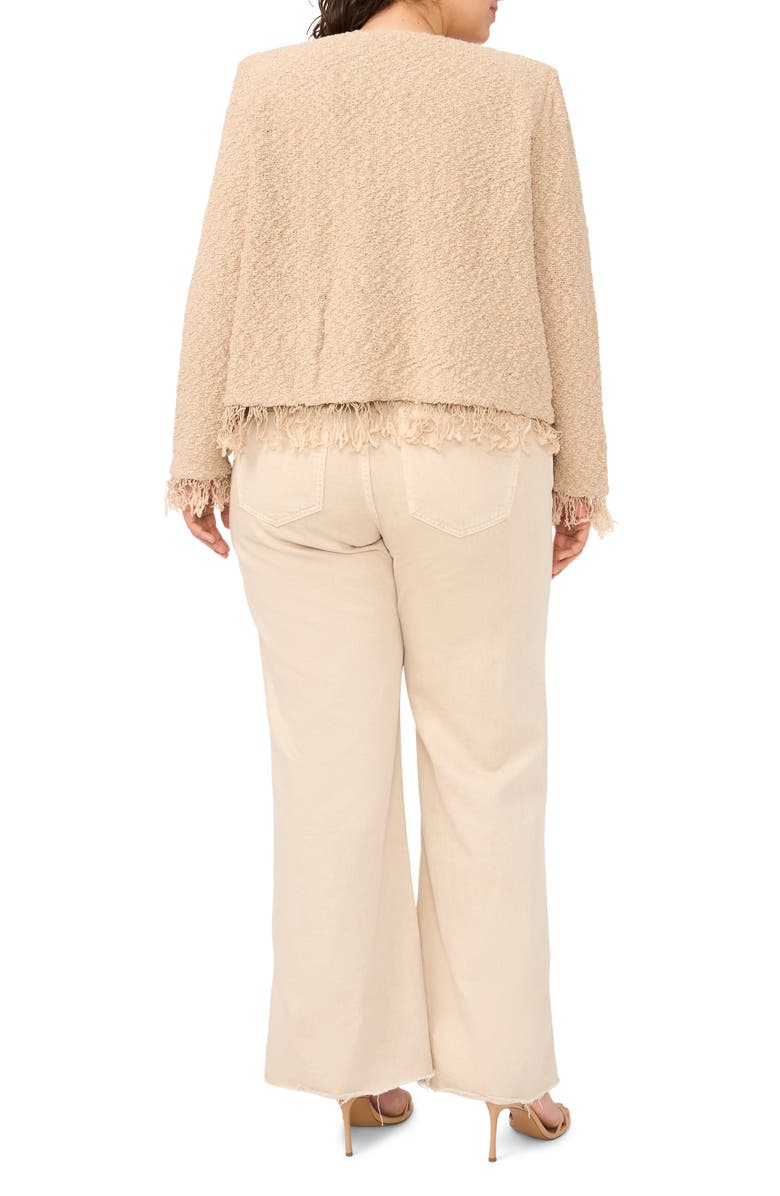 Vince Camuto Fringe Detail Crop Jacket, Alternate, color, Camel