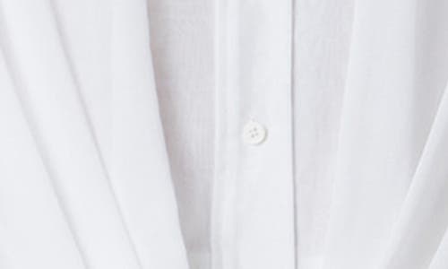 Akris Cotton Voile Crop Button-up Shirt In Pure White