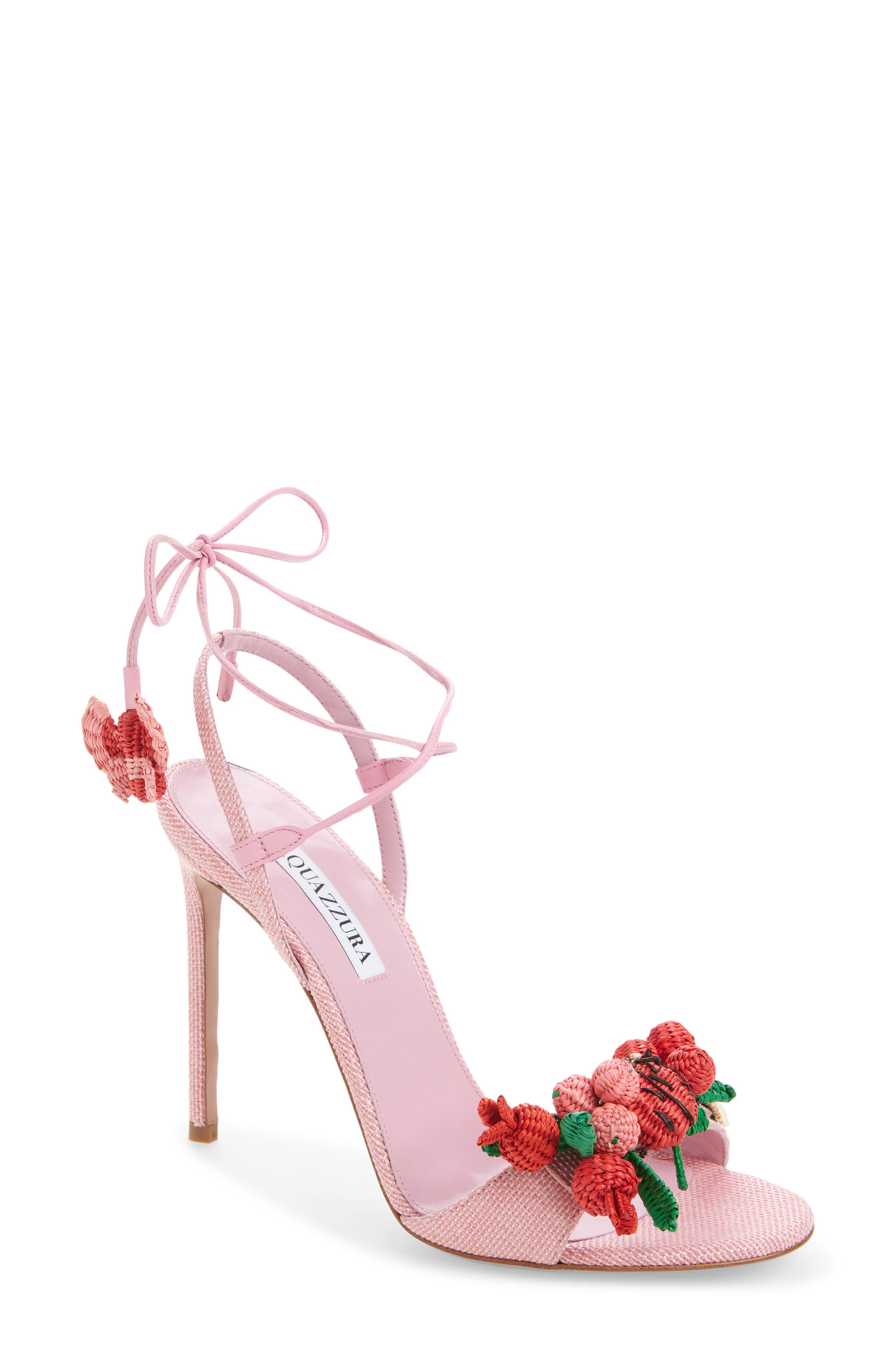 Aquazzura Botanica Slingback Sandal, Main, color, Watermelon Sorbet