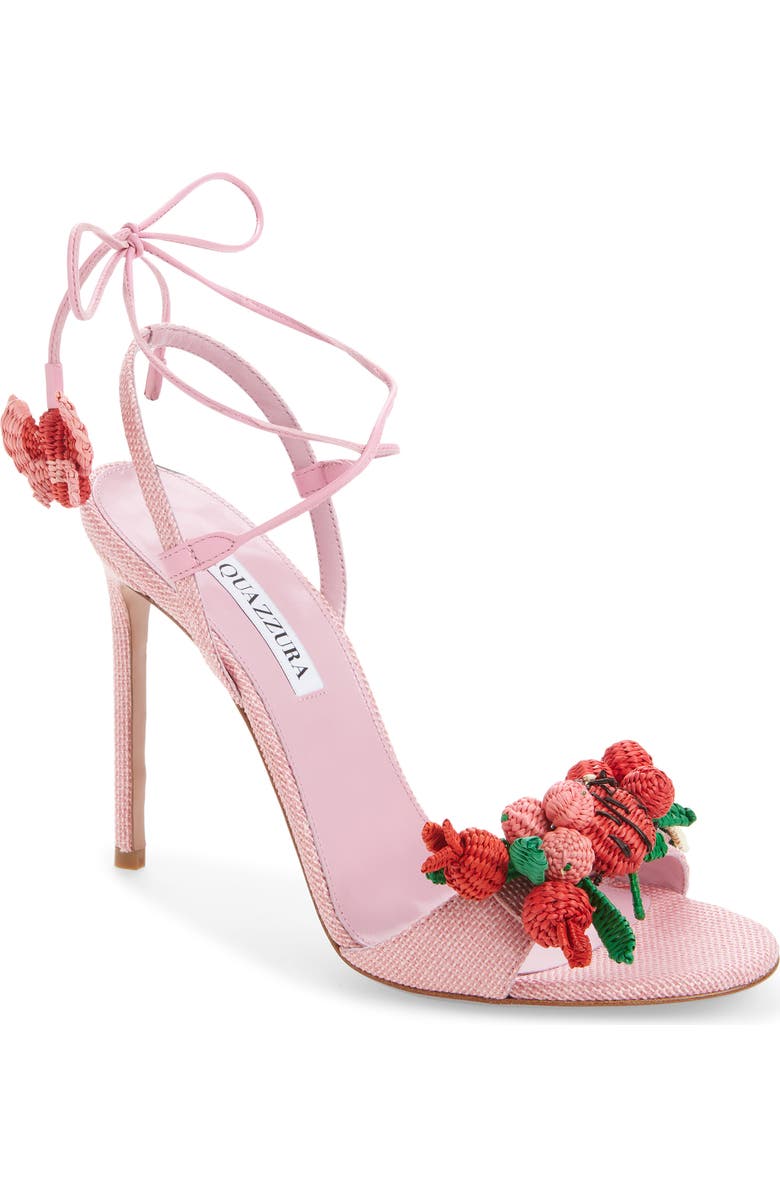 Aquazzura Botanica Slingback Sandal, Main, color, Watermelon Sorbet