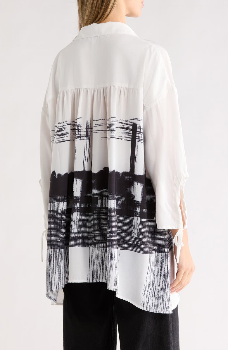 PATRIZIA LUCA Oversize Button-Up Shirt, Alternate, color, Black/ White