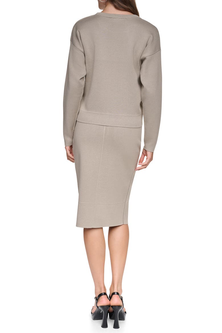 Zip Shoulder Crewneck Sweater, Alternate, color, PUTTY