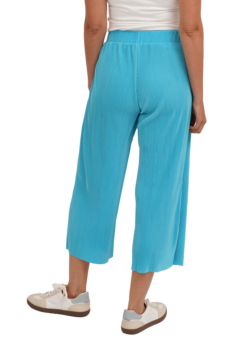 Plisse Wide Leg Crop Pants, Alternate, color, BLUE ATOLL