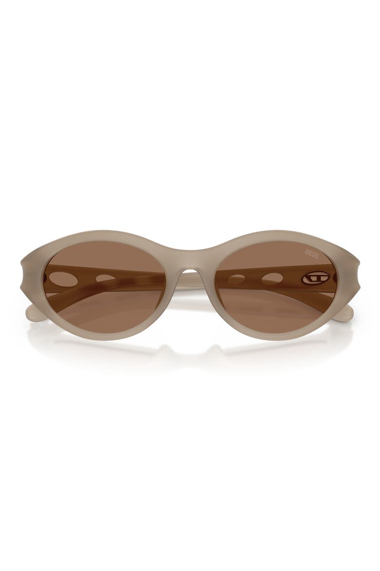 53mm Oval Sunglasses, Alternate, color, OPAL TRANSPAR GREY/ DARK BROWN
