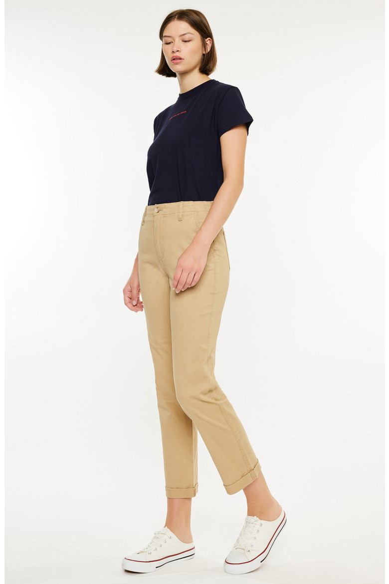 Carol High Rise Slim Chino Pants, Alternate, color, Tan