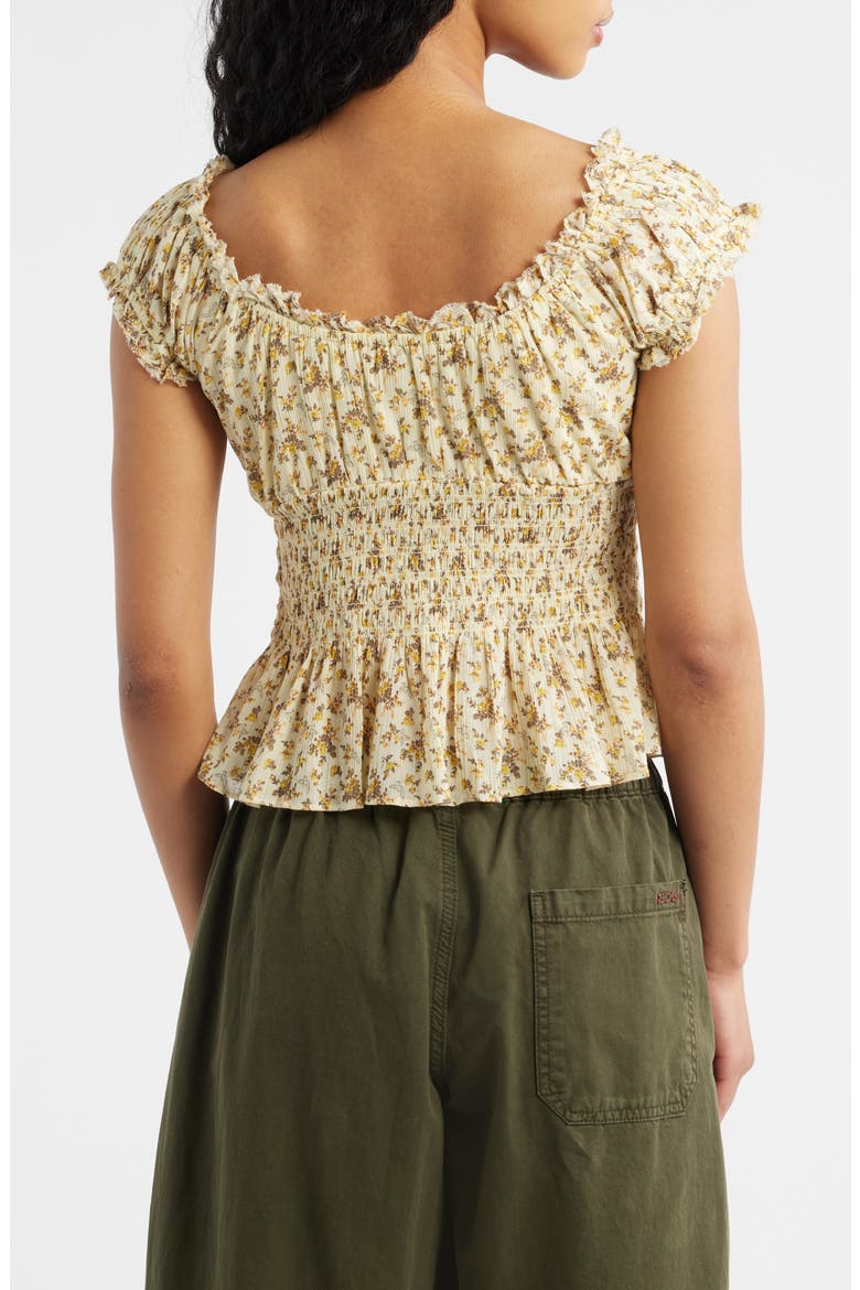 Mabel Floral Cotton Top, Alternate, color, YELLOW FLORAL