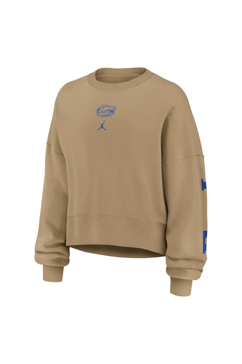 Women's Jordan Brand Tan Florida Gators Oversized Phoenix 2-Hit Pullover Sweatshirt, Alternate, color, Tan