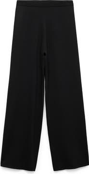 MANGO High Waist Wide Leg Knit Pants