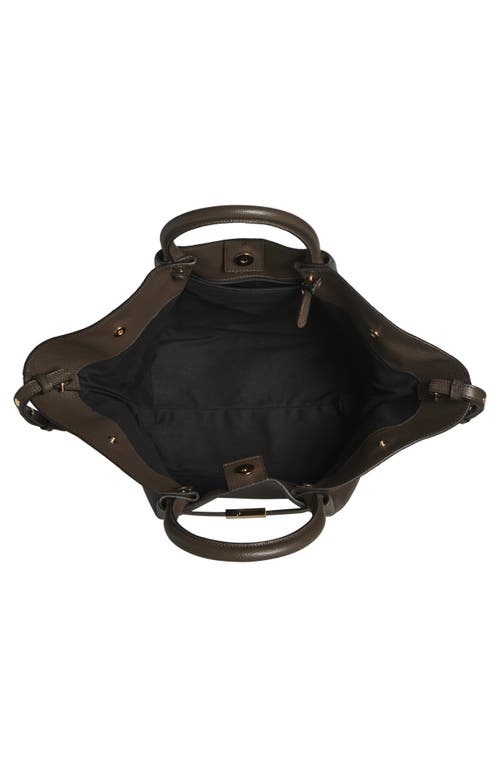 Demellier New York Leather East/west Midi Tote In Green