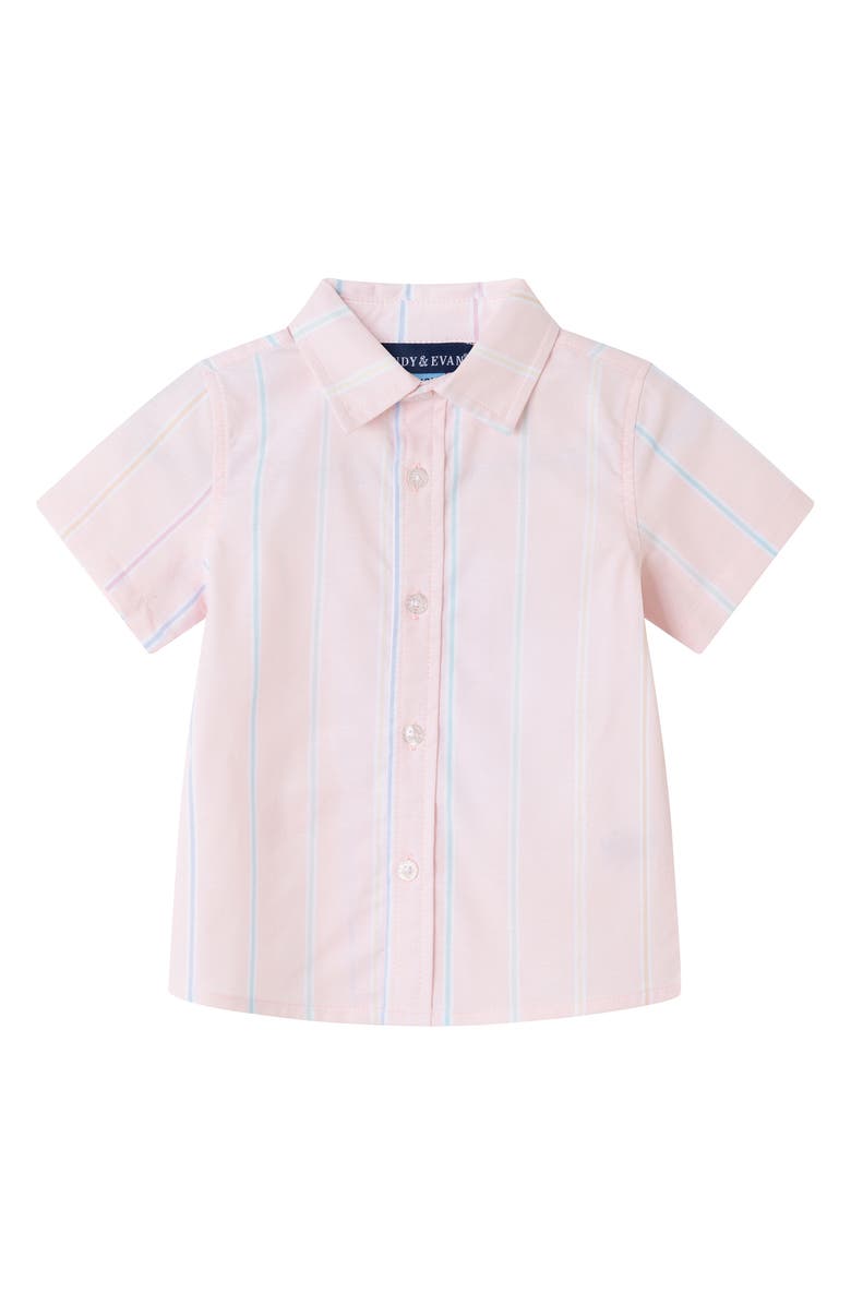 Andy & Evan Stripe Oxford Shirt, Shorts & Bowtie Set, Alternate, color, Pink