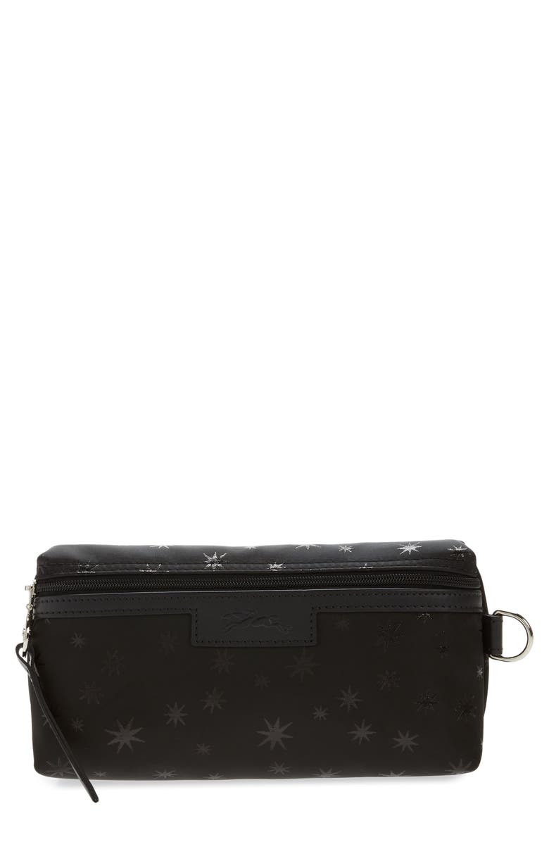 Longchamp Le Pliage Etoiles Cosmetics Case, Main, color, Black