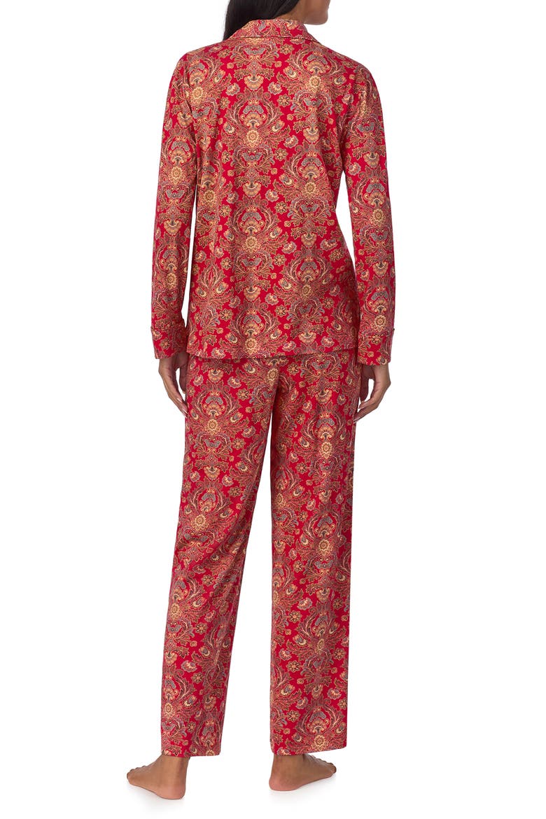 Print Cotton Blend Pajamas, Alternate, color, RED/ PAIS
