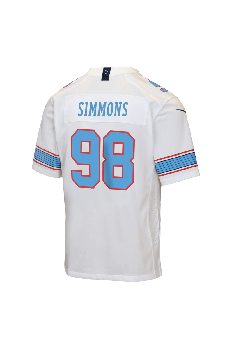 Nike Youth Nike Jeffery Simmons White Tennessee Titans Game Jersey, Alternate, color, White