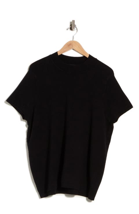 Short Sleeve Ribbed Sweater