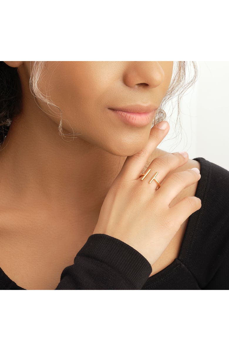 Sterling Forever 14K Gold Vermeil Parallel Bar Ring, Alternate, color, Gold