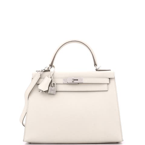 Kelly Handbag Light Epsom with Palladium Hardware 28