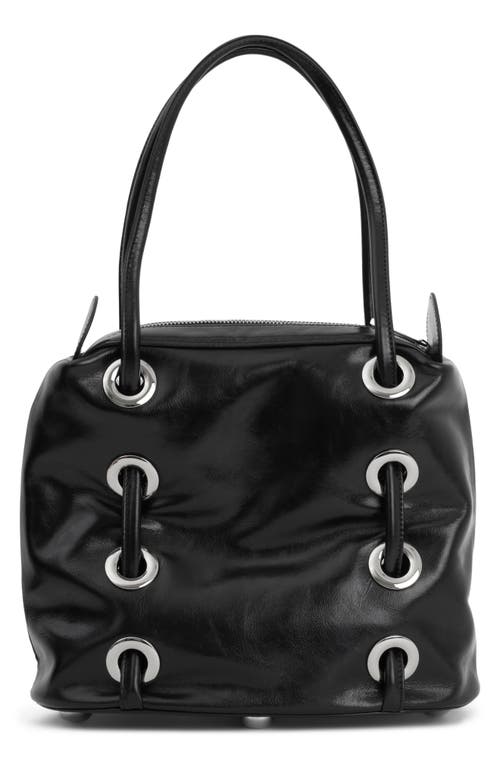 Jeffrey Campbell Chessy Convertible Leather Shoulder Bag In Black
