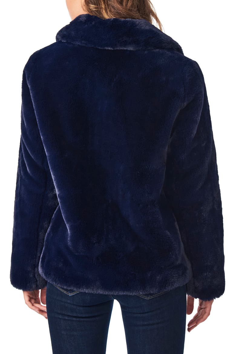 Faux Fur Jacket, Alternate, color, NAVY