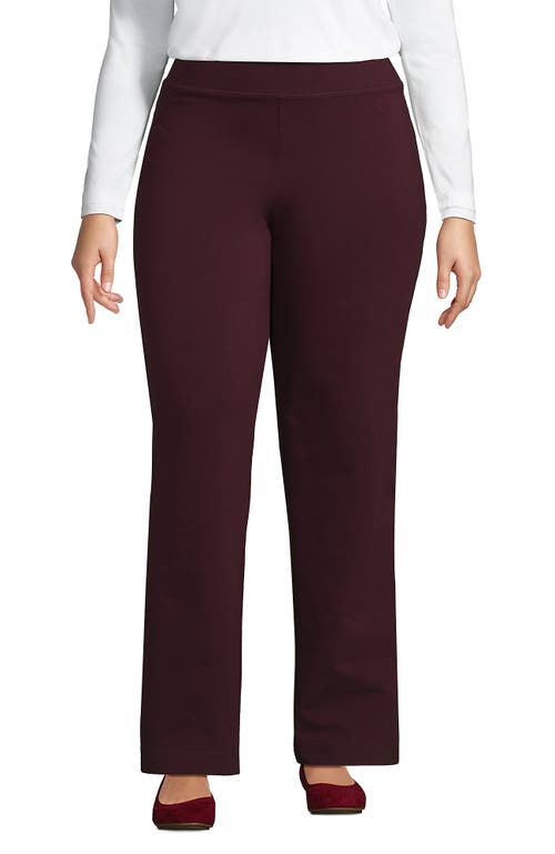 Lands' End Starfish Mid Rise Straight Leg Pants In Burgundy