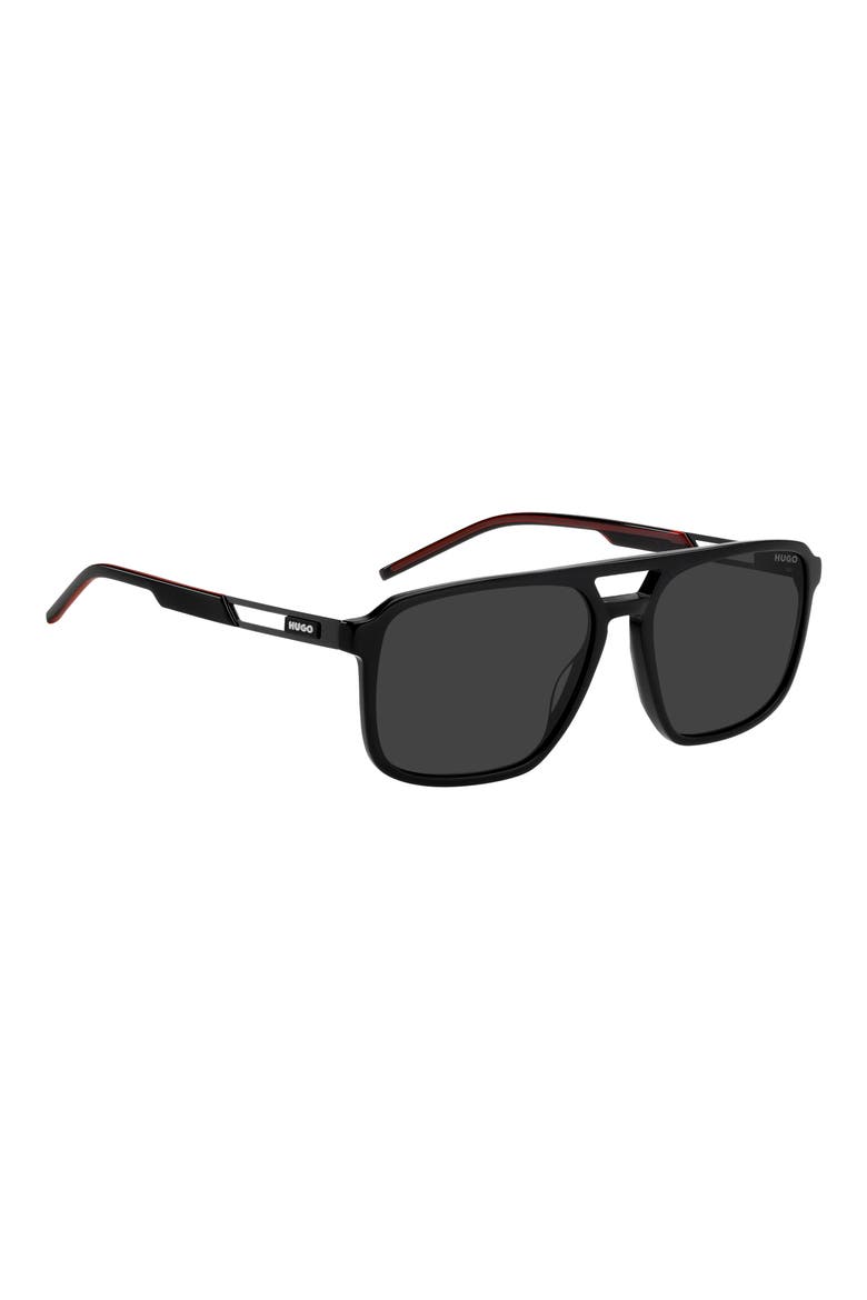 58mm Navigator Sunglasses, Alternate, color, BLACK/ GREY