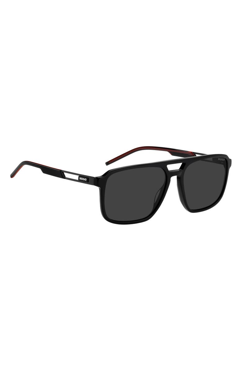 BOSS 58mm Navigator Sunglasses, Alternate, color, Black/ Grey