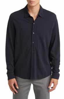 Vince Cotton Piqué Knit Button-Up Shirt